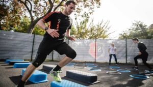 Man experiencing health benefits of running outdoors.